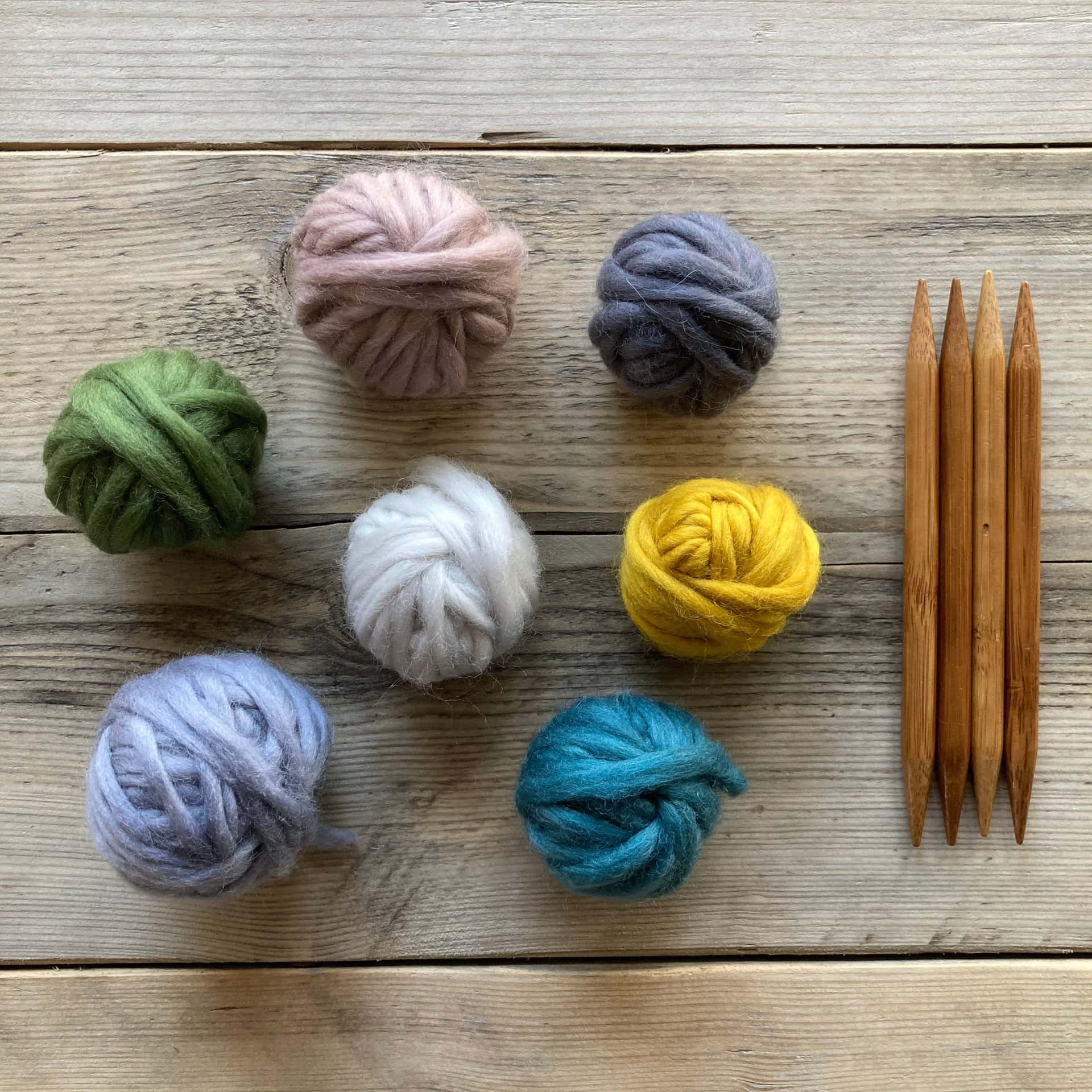 Top-view Of Knitting Essentials Background