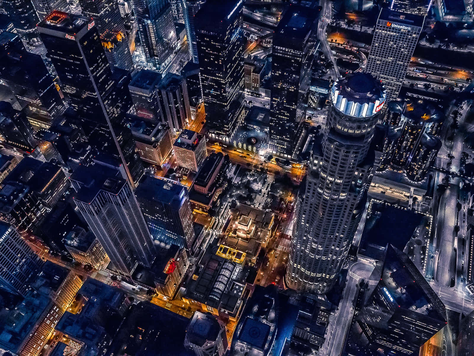 Top View Of Los Angeles Skyline Background