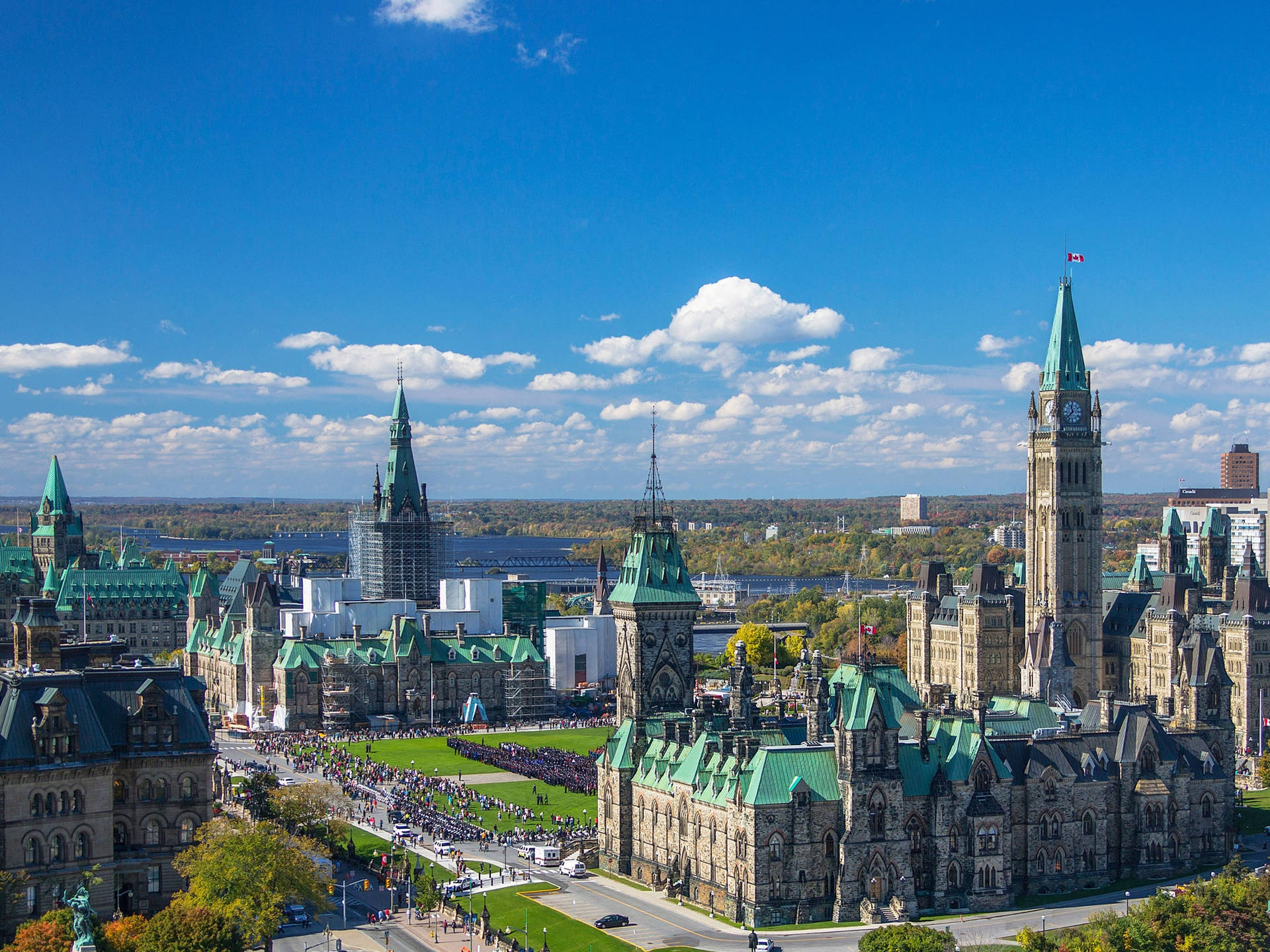 Top View Of Parliament Hill In Ottawa