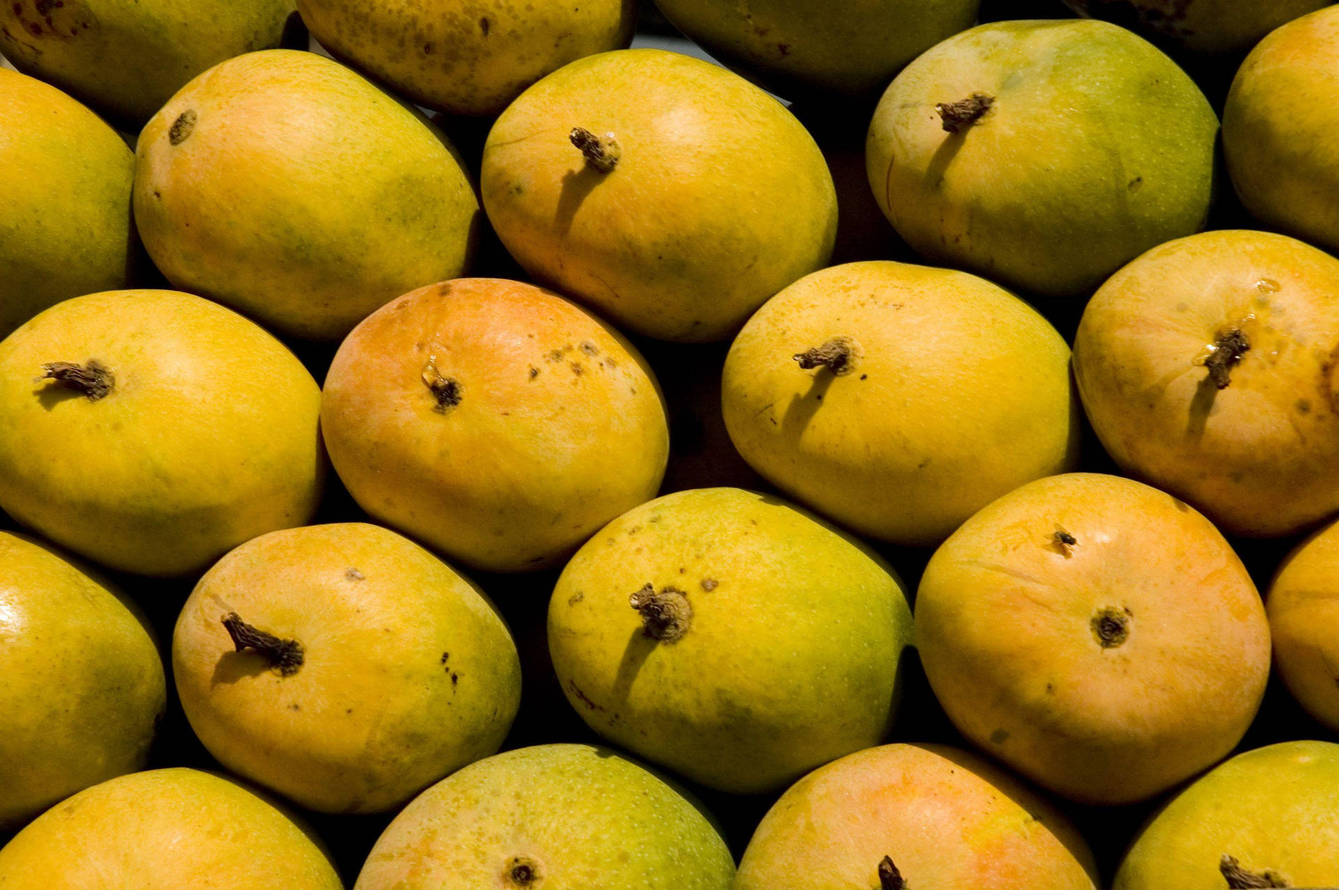 Top View Of Ripe Mango Fruits Background