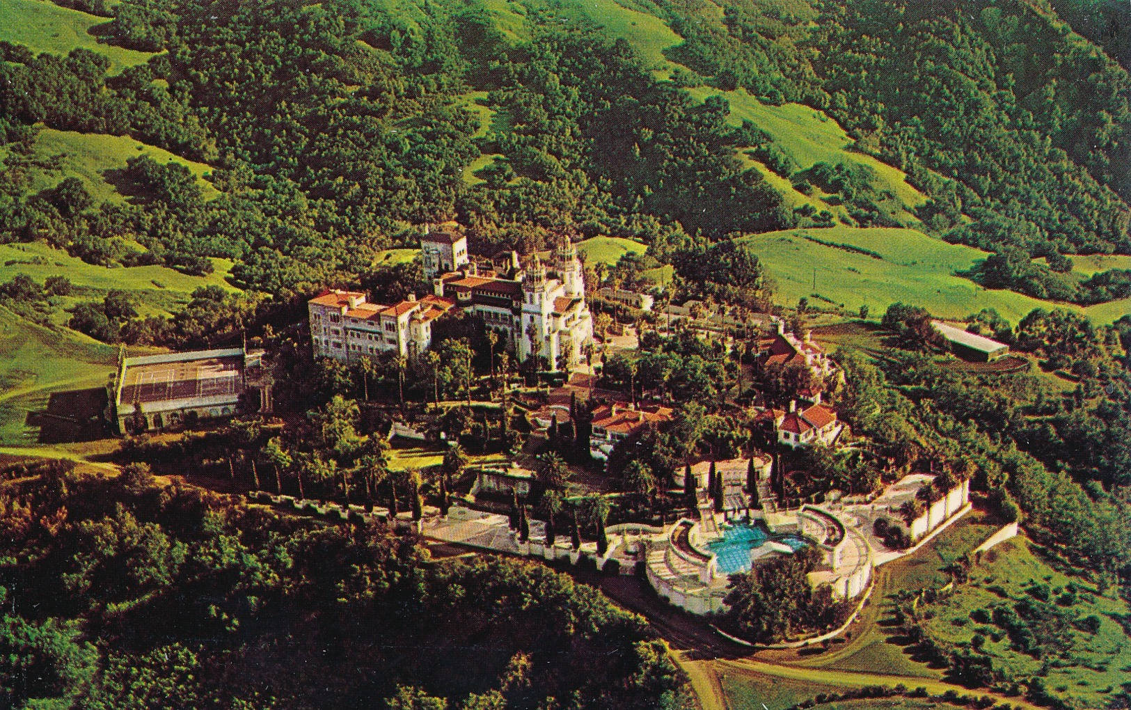 Top View Of The Entire Hearst Castle Background