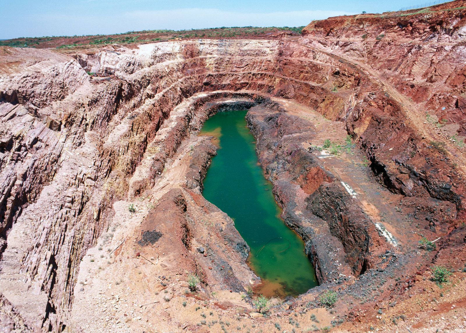 Top View Of The Goldmines Of Nobles Nob, Australia Background