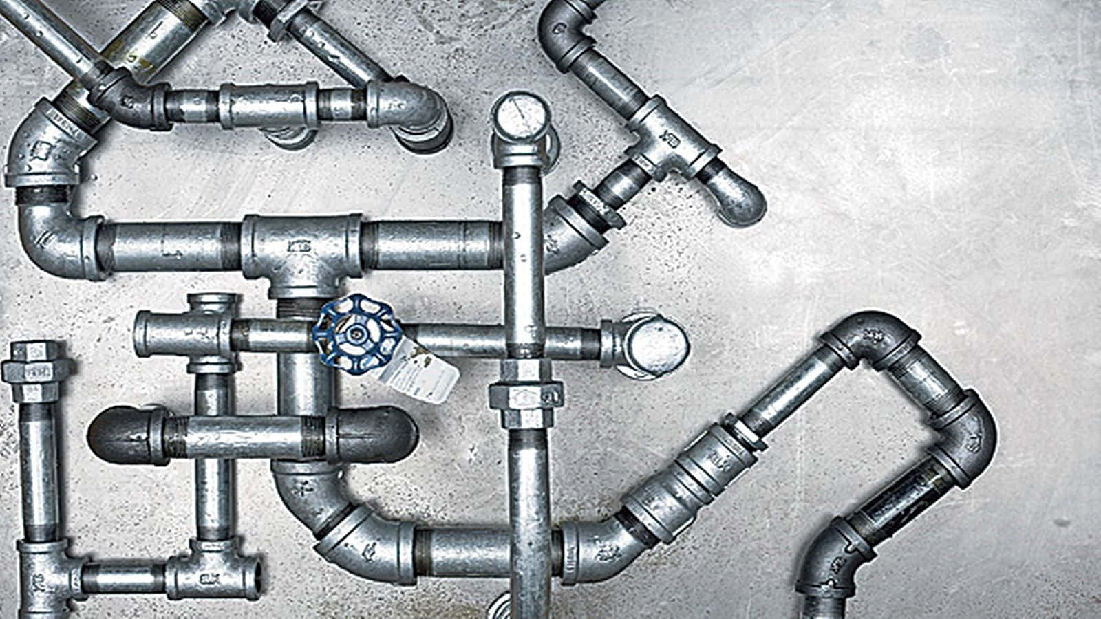 Top View Plumbing Pipe System Background