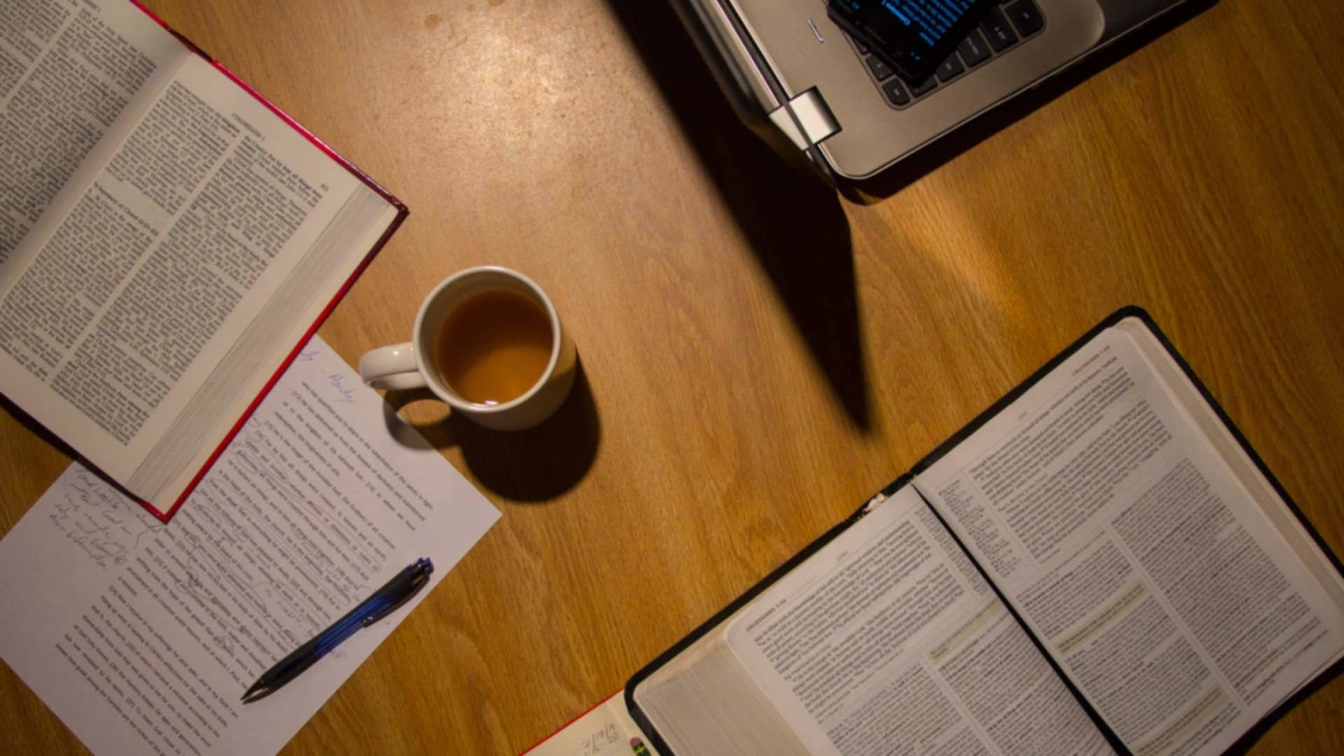 Top View Study Aesthetic Desk Background