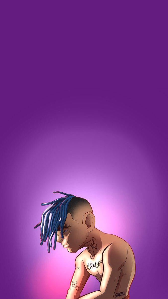 Topless Purple Xxxtentacion Cartoon Background