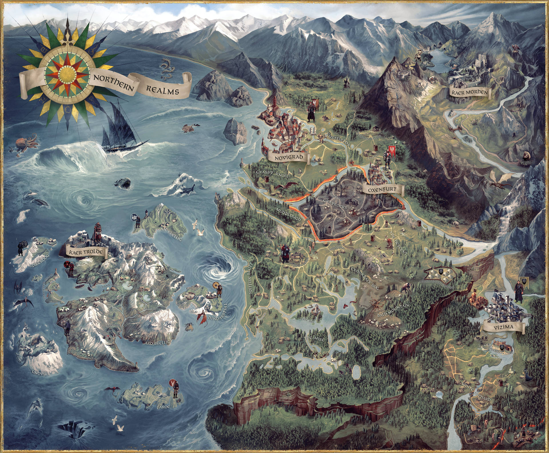 Topographic Map Of The Northern Realms Background
