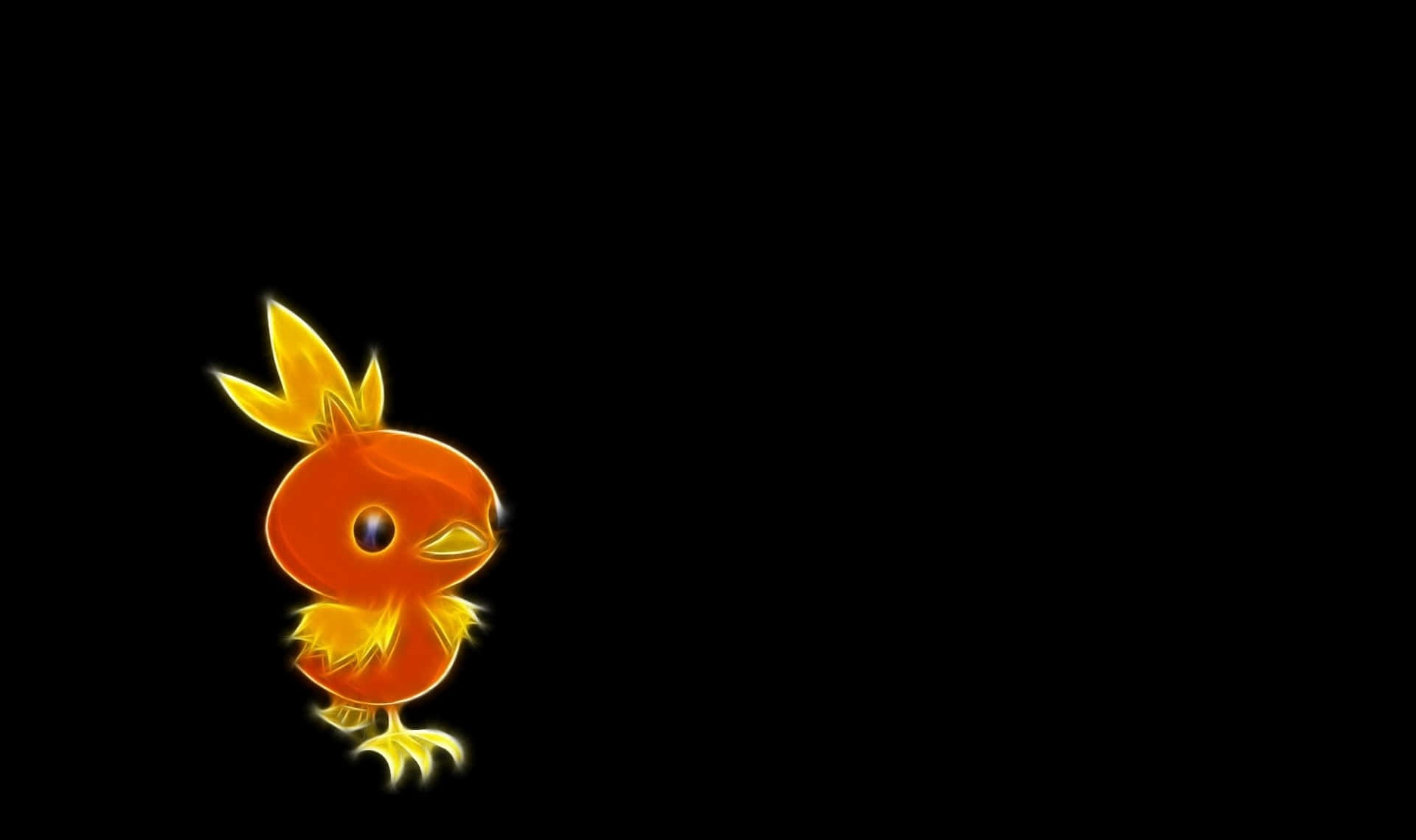 Torchic Illustration On Black Background Background