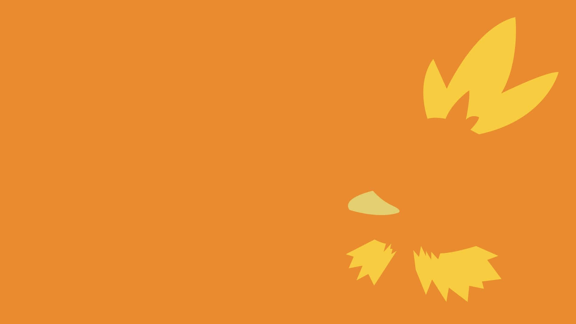 Torchic Orange Minimalist Aesthetic Illustration Background