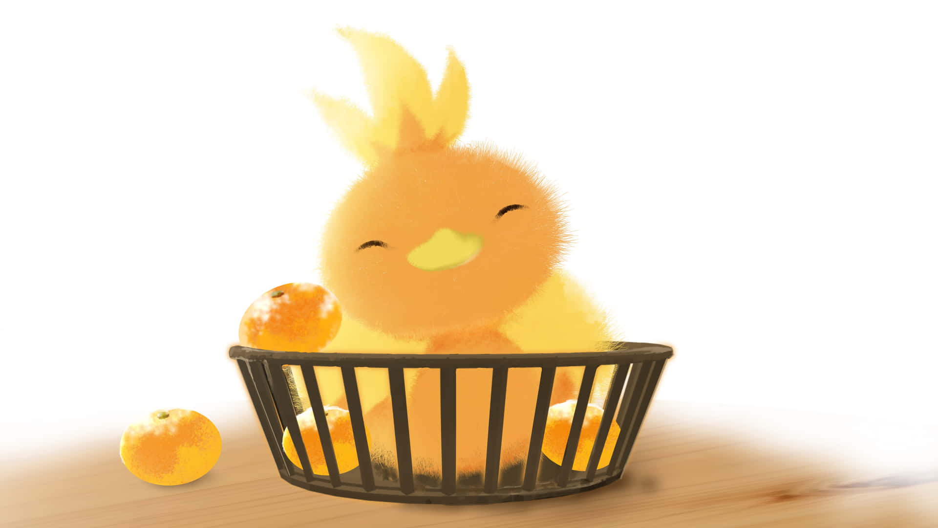 Torchic Pokemon In A Basket Background