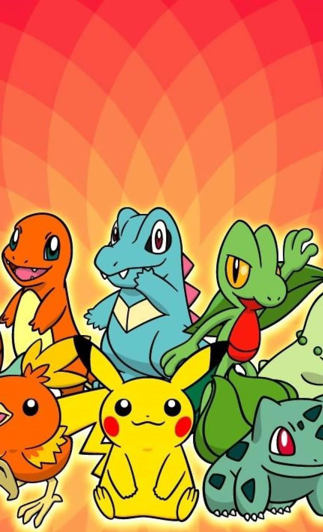 Torchic With Five Other Pokemon Background