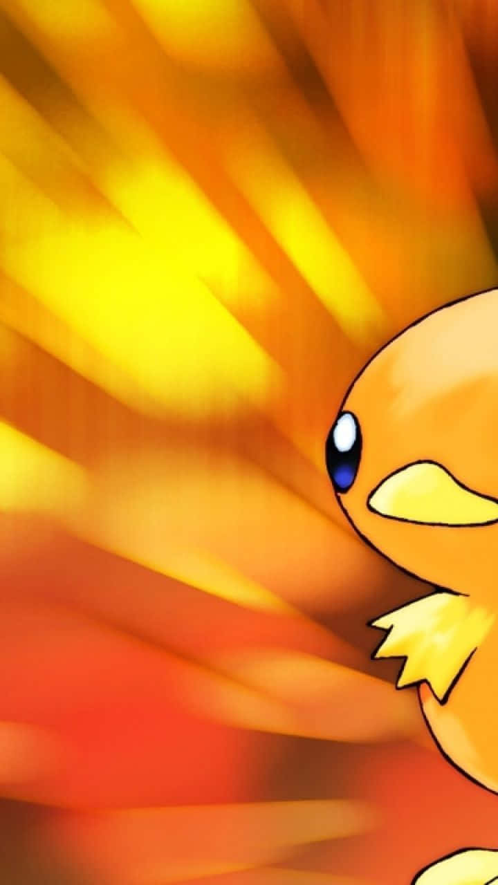 Torchic With Orange Abstract Background Background