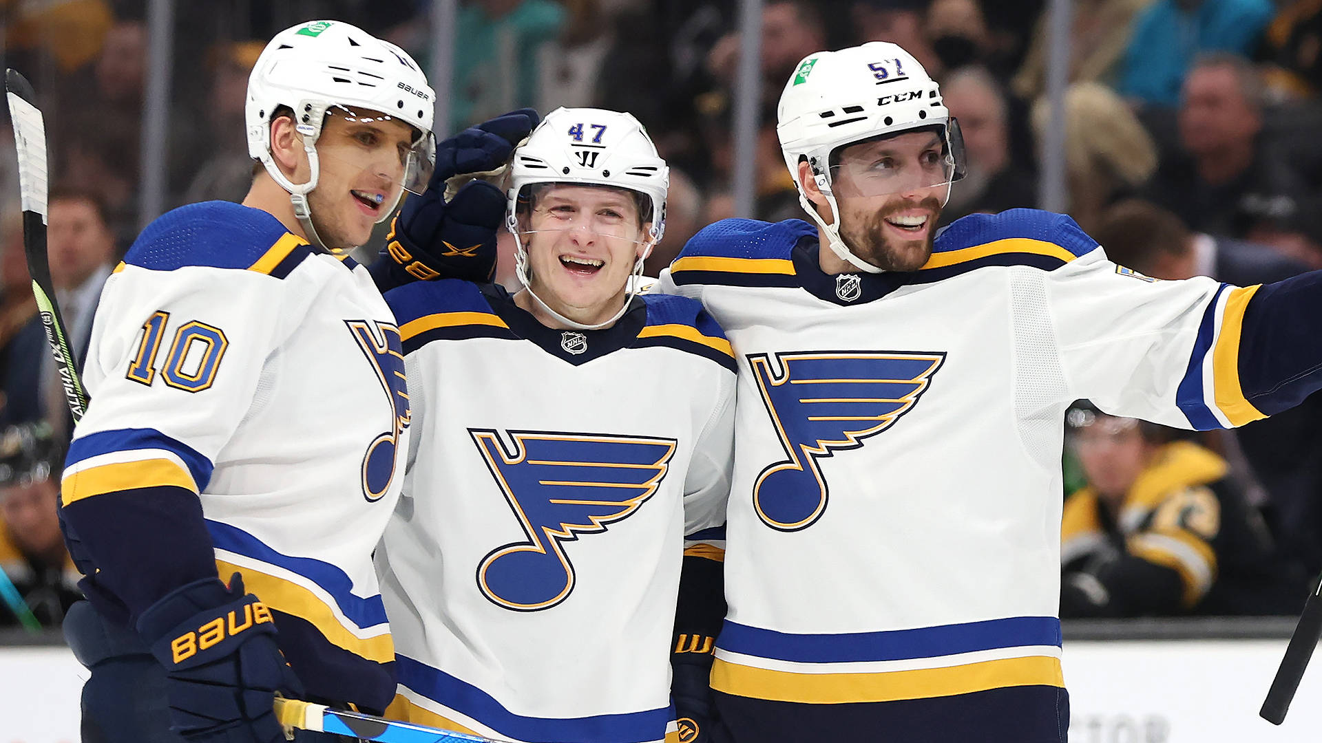 Torey Krug With Brayden Schenn And David Perron