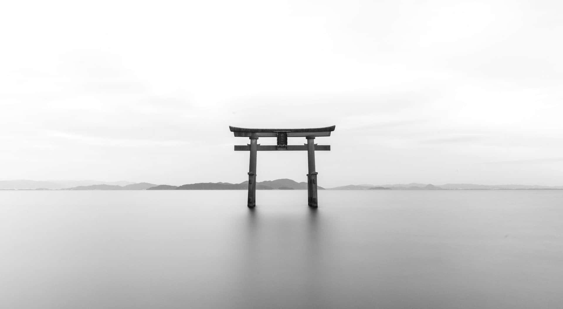 Torii Gate Serenity Waterfront Background