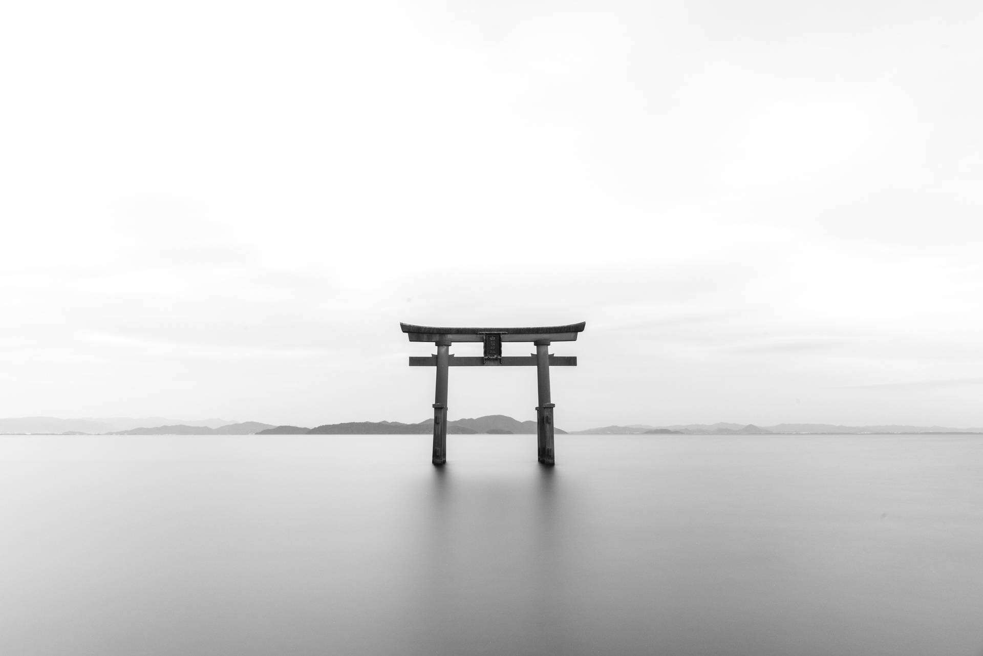 Torii Gate With White Background Background