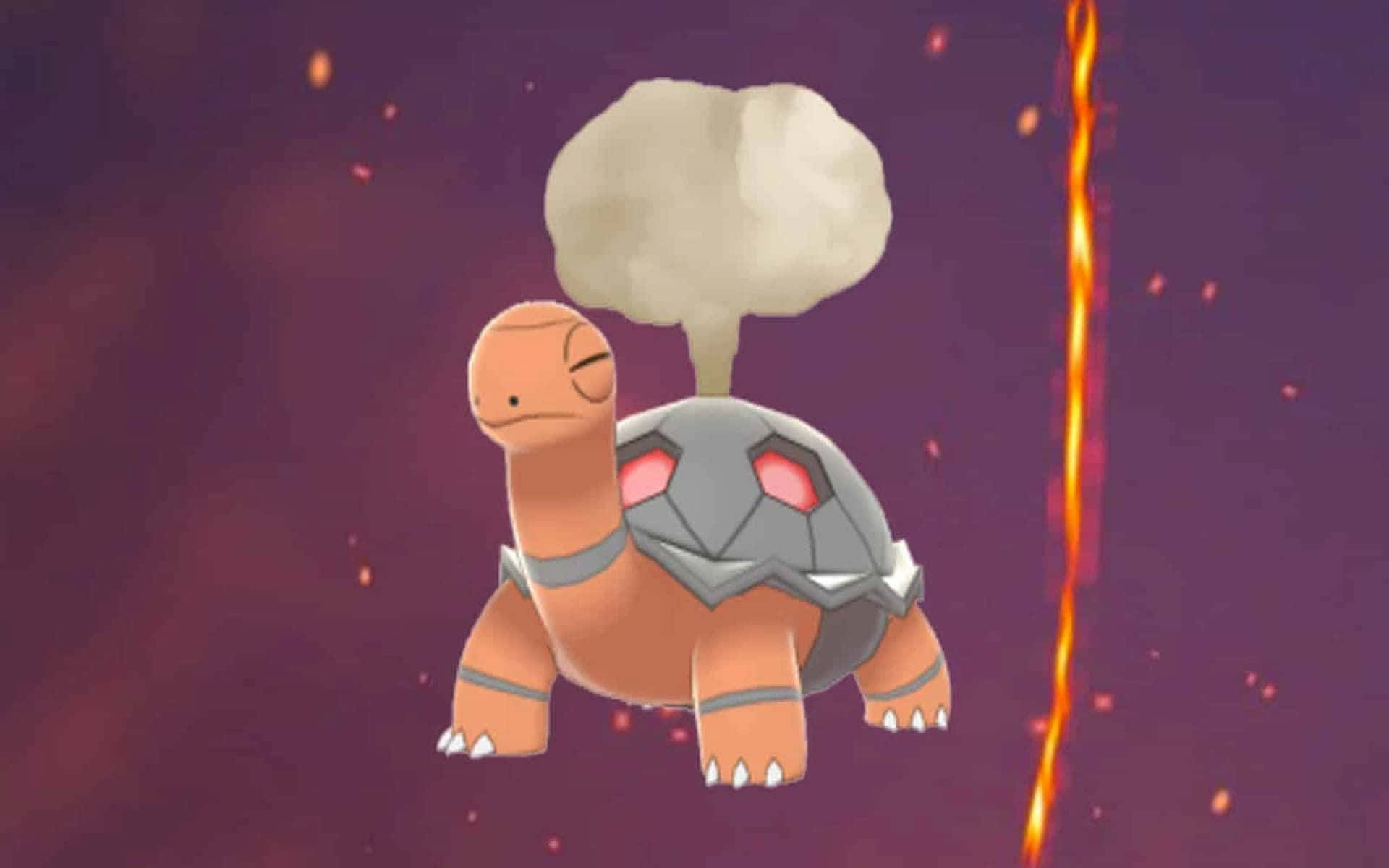 Torkoal Releasing Smoke From Back Background
