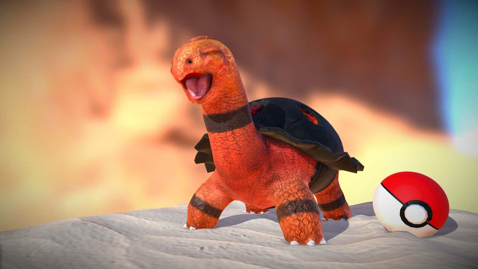 Torkoal With Pokemon Ball Background