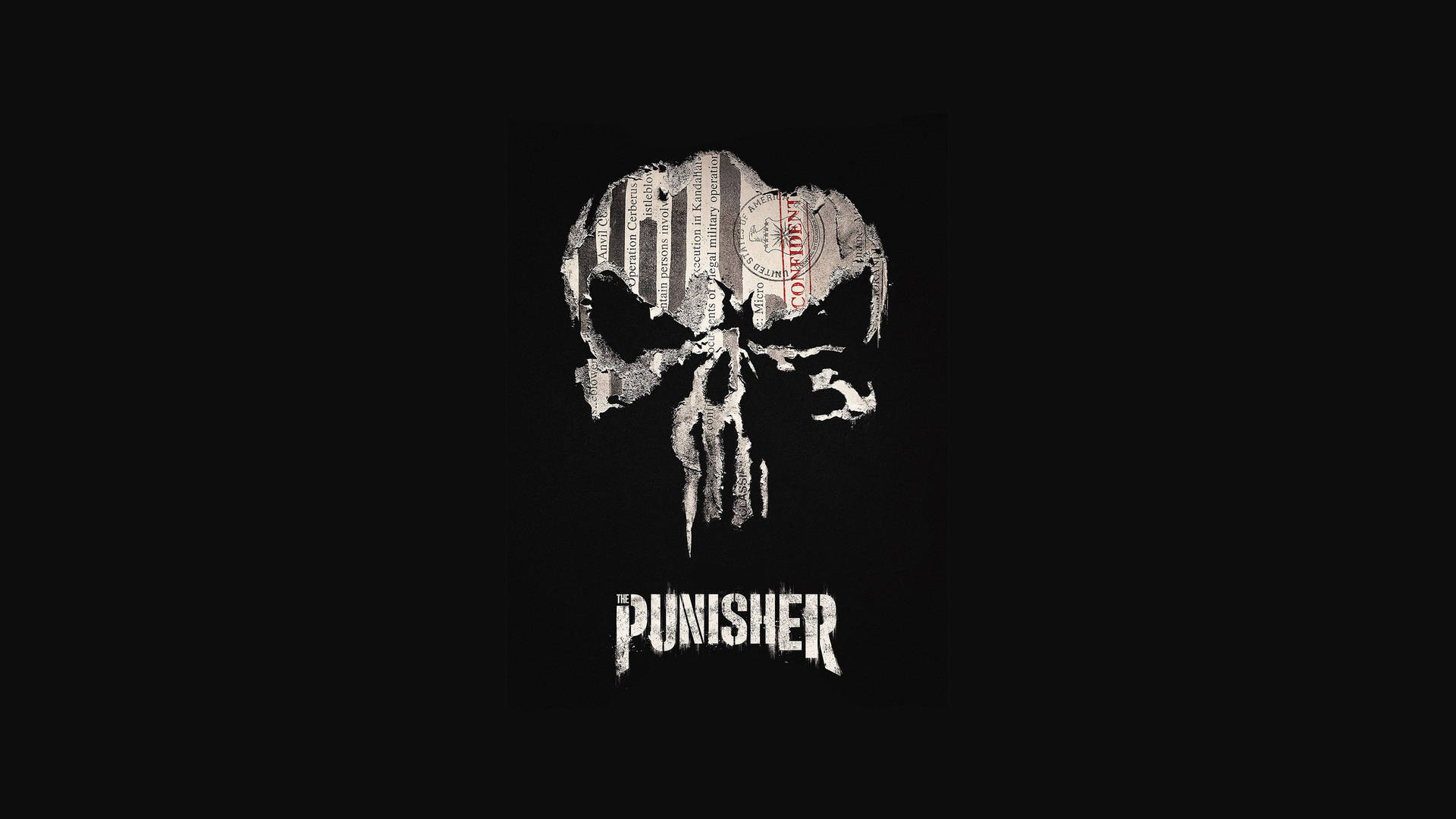 Torn Case File In Punisher Logo Background