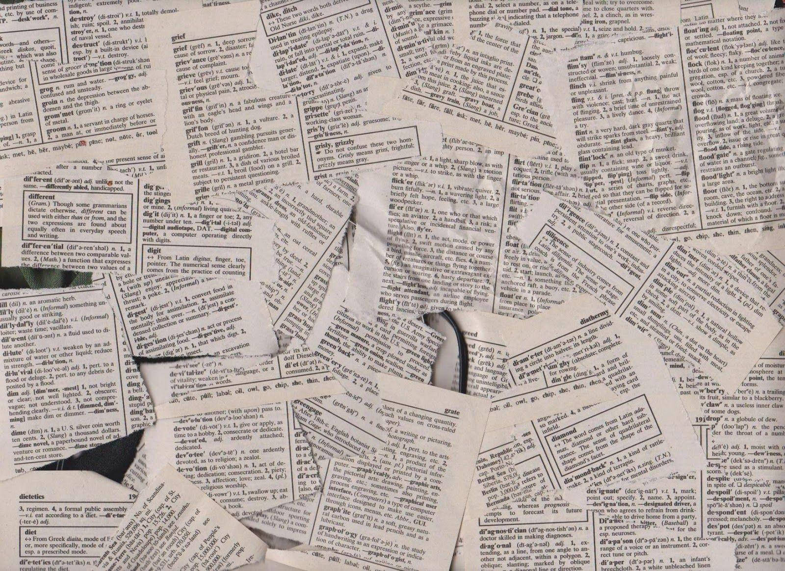 Torn Dictionary Paper Pages