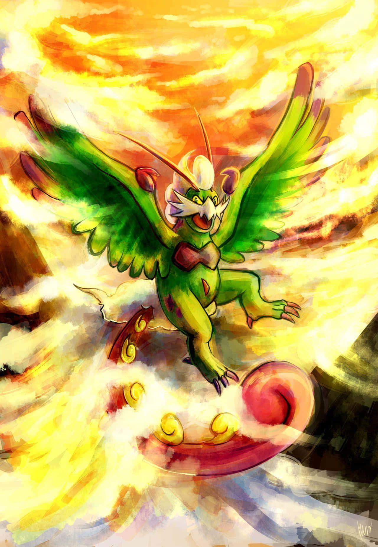 Tornadus In A Fiery Background