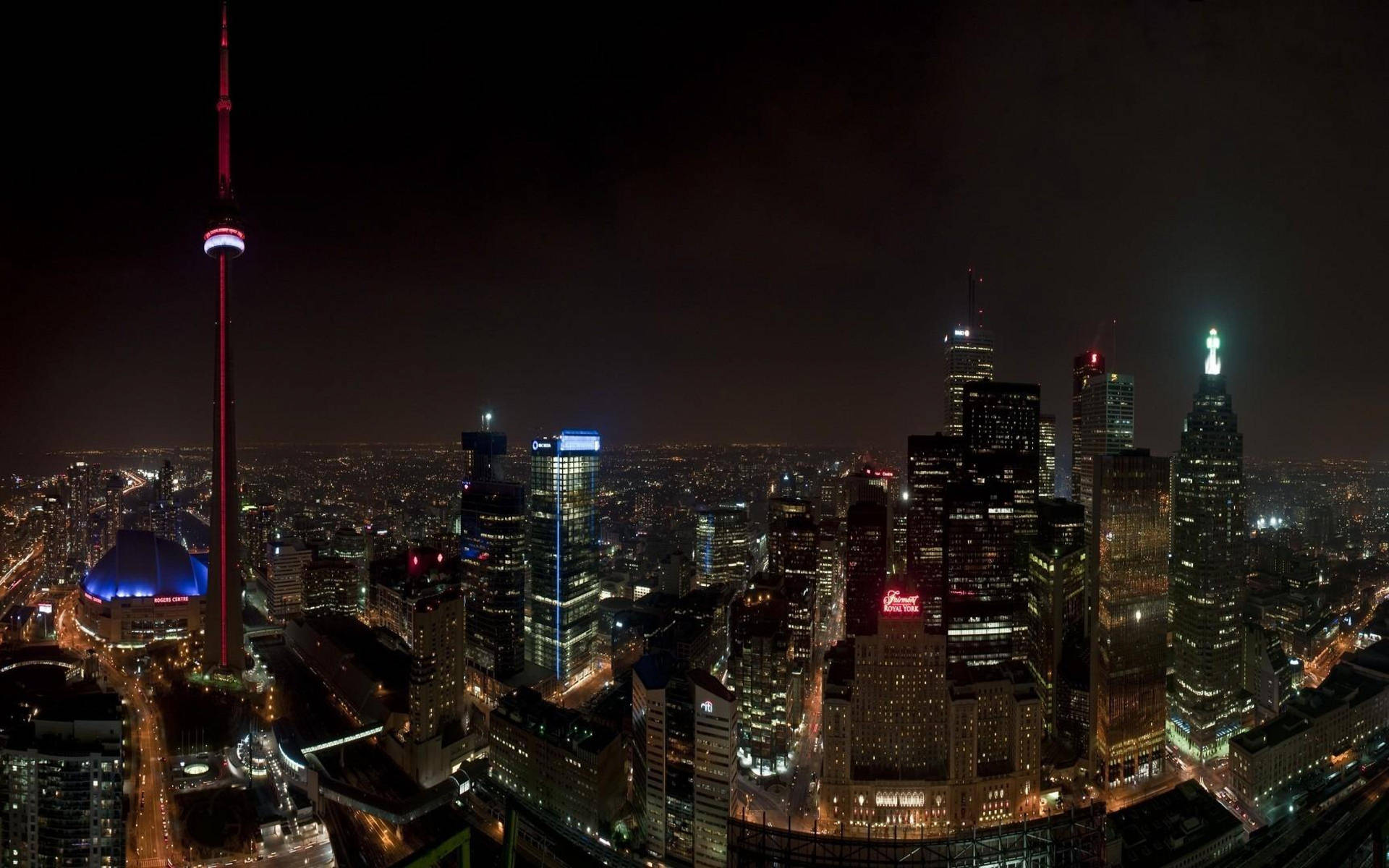 Toronto Buildings With Dim Lights