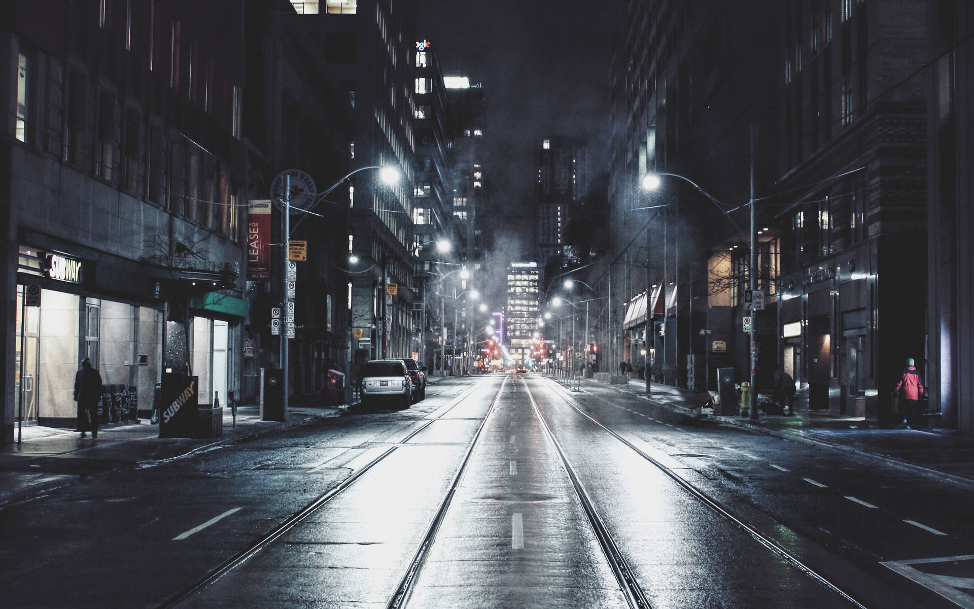 Toronto, Canada Dark Streets Background