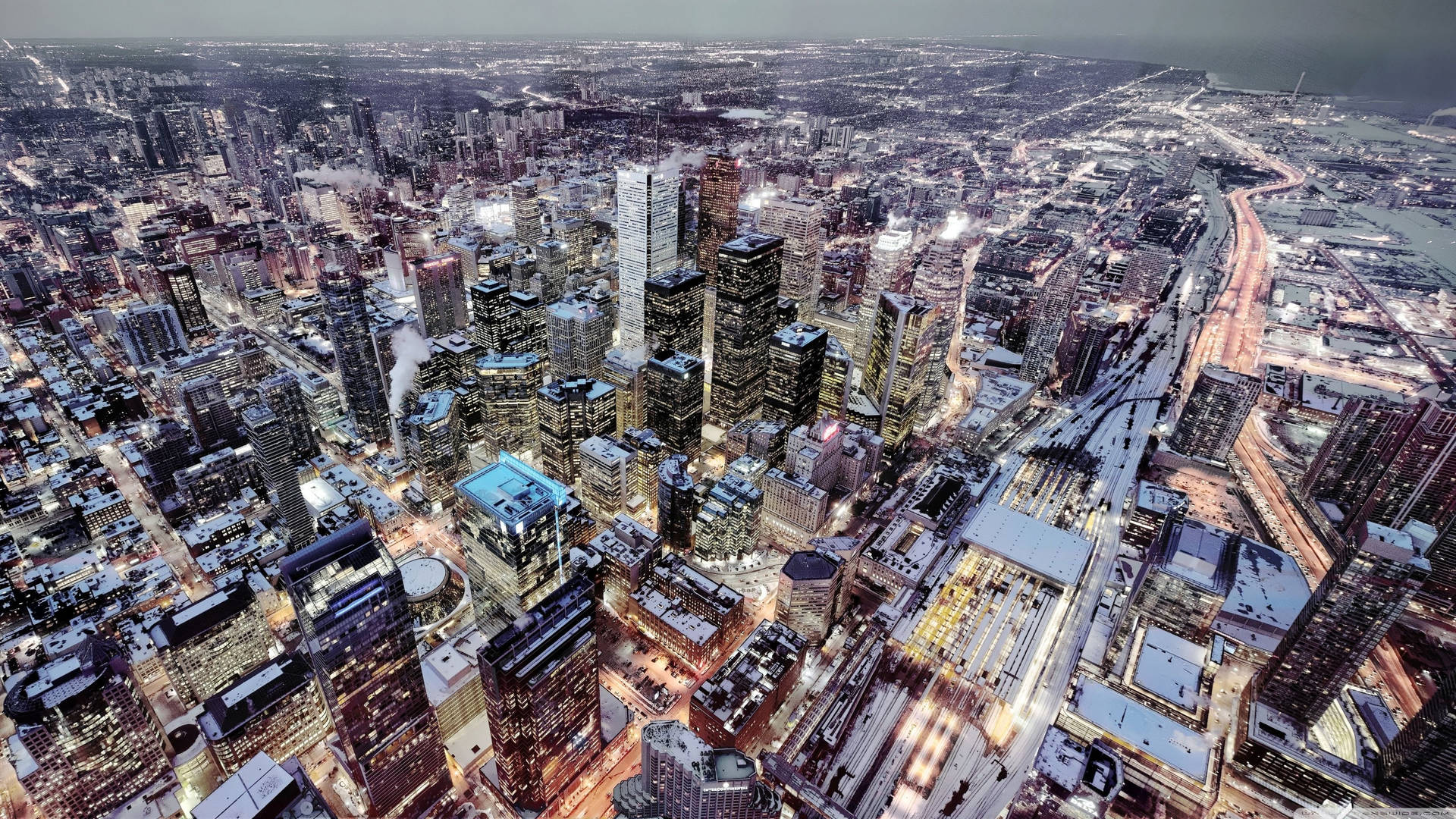 Toronto Canada In Aerial View Background
