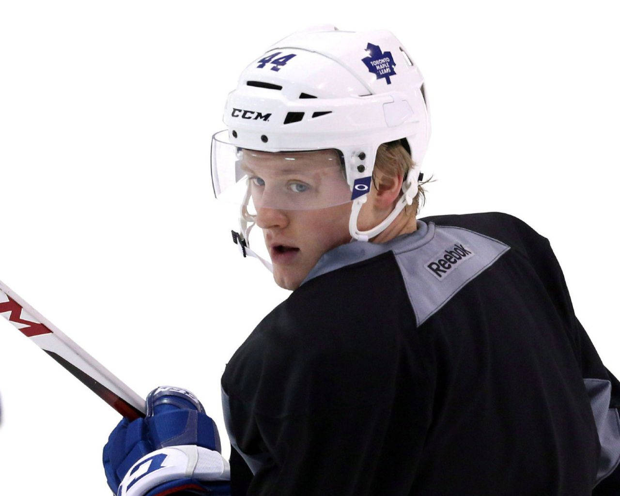 Toronto Maple Leafs' Defenseman, Morgan Rielly, In Action Background