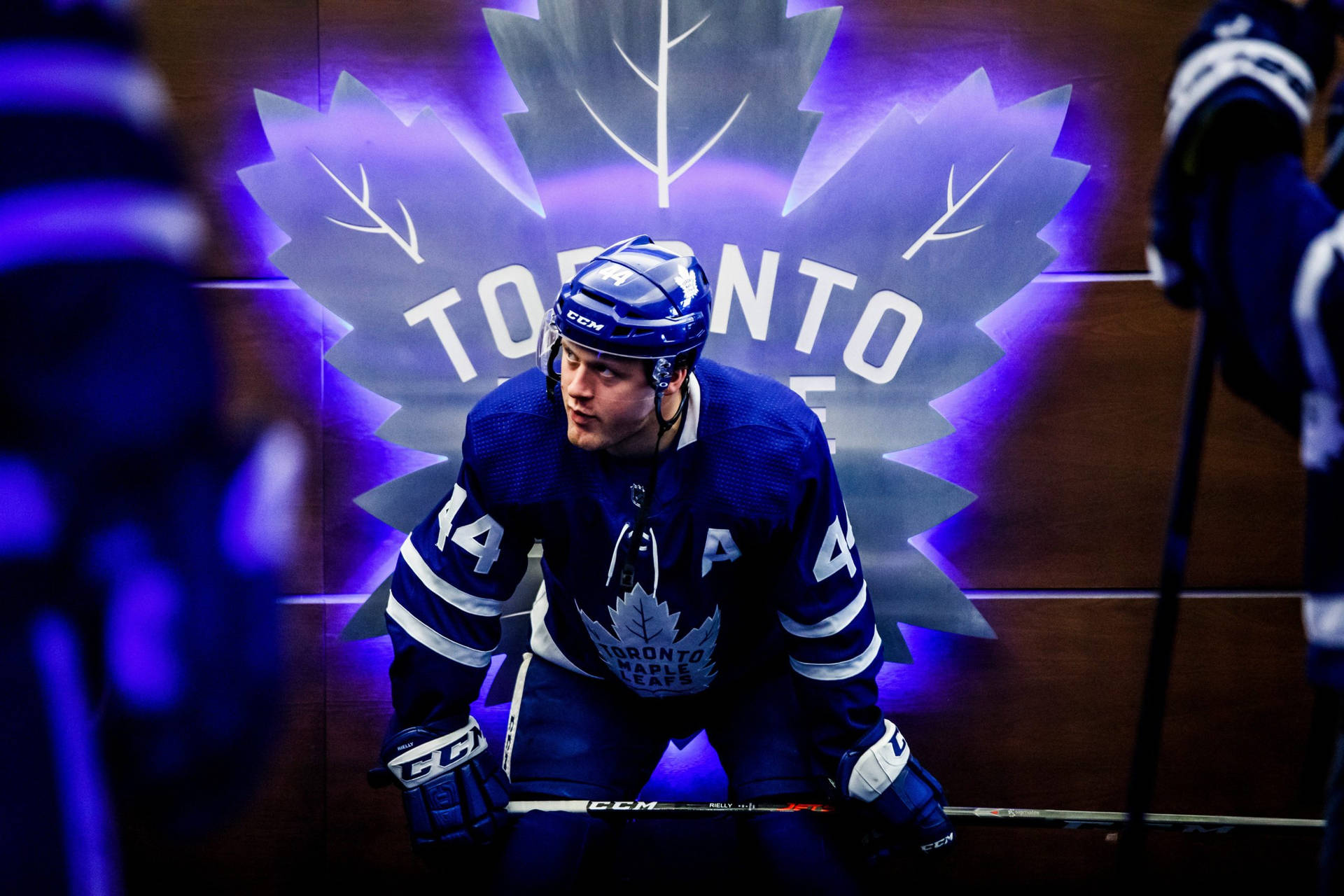 Toronto Maple Leafs Illuminating Logo Morgan Rielly Background