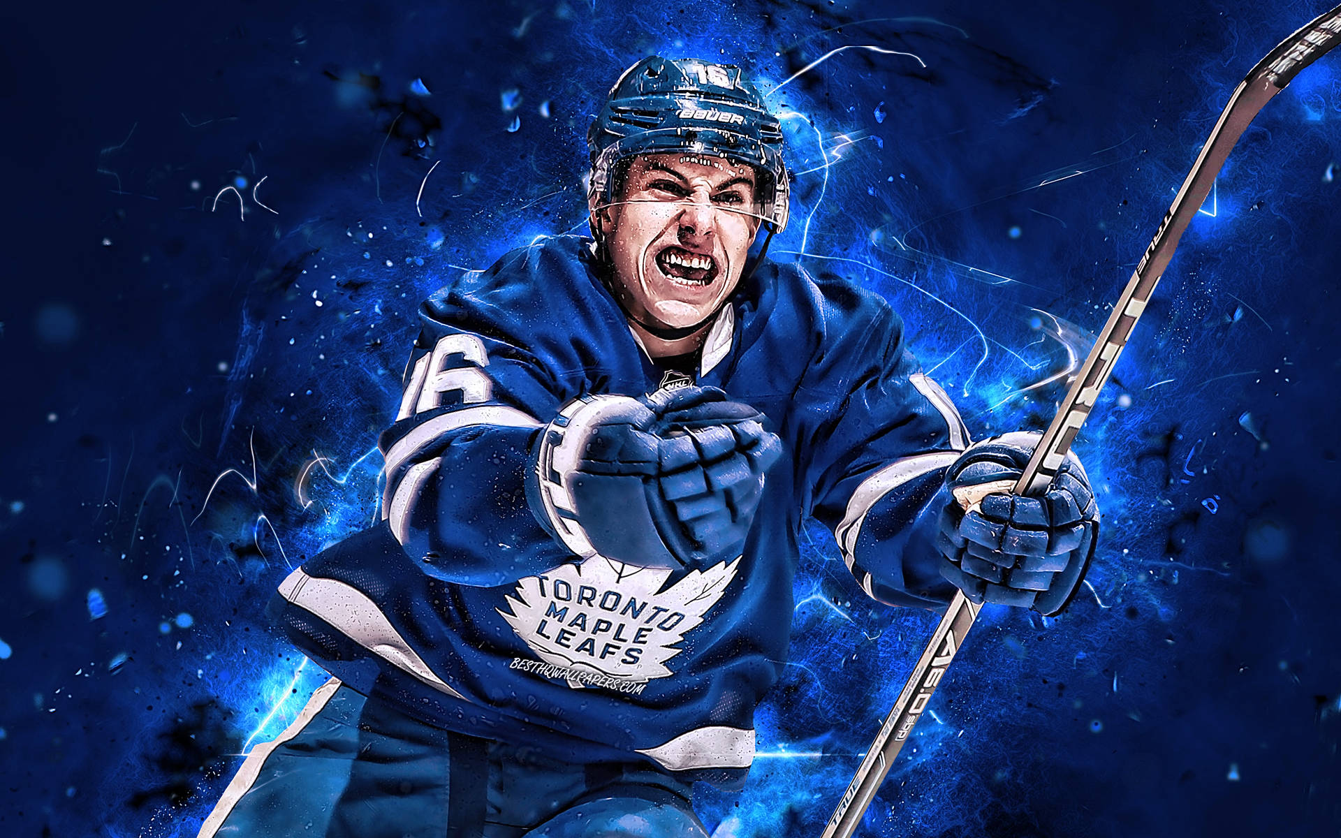 Toronto Maple Leafs Player Blue Art Background