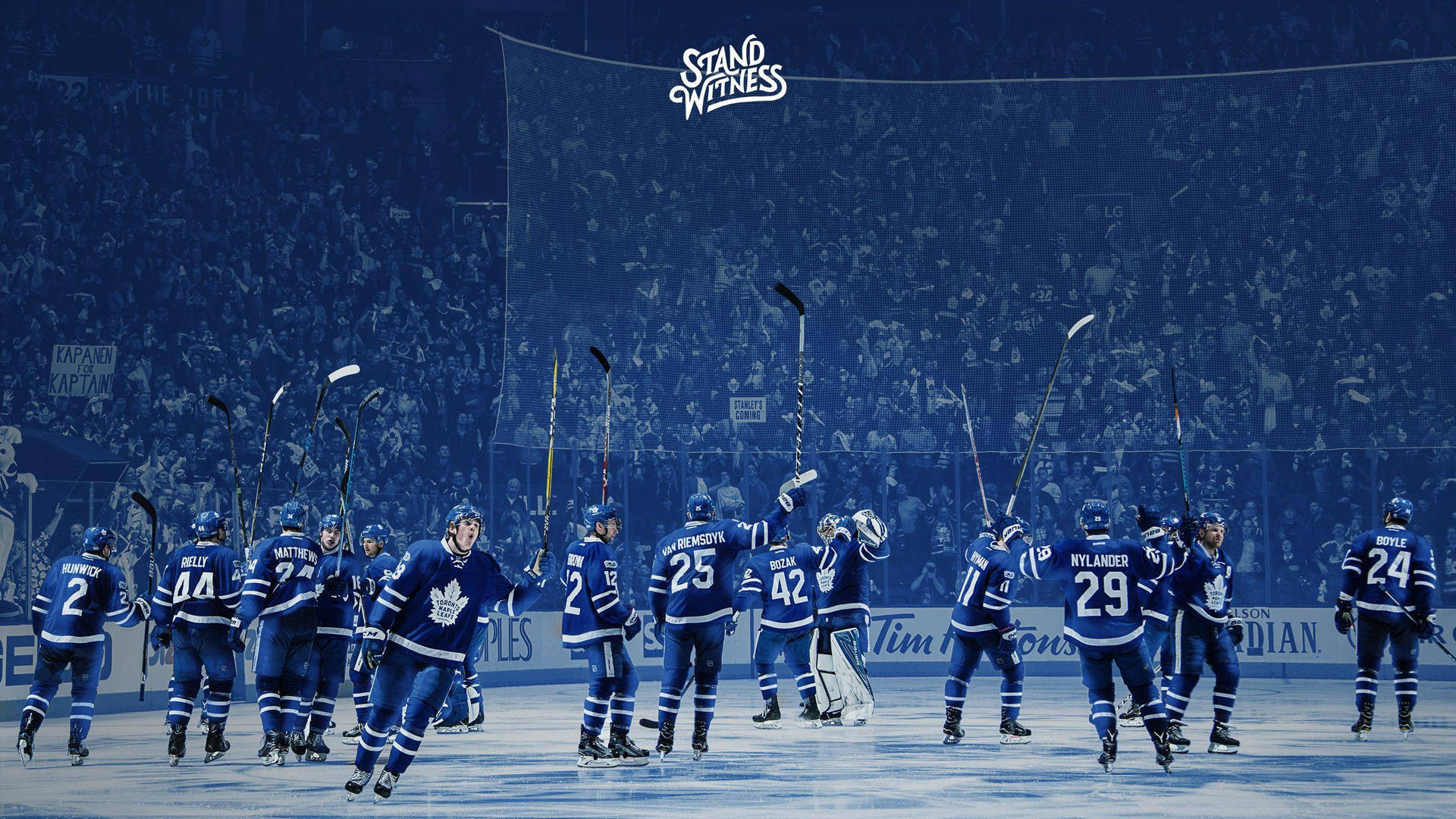 Toronto Maple Leafs Players Victory Background