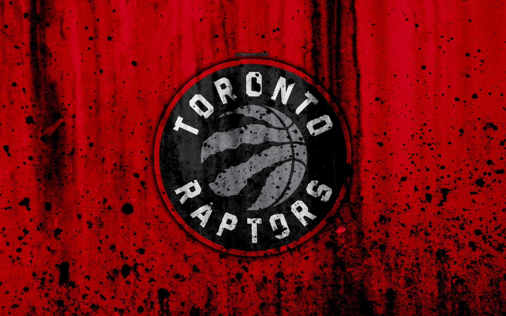 Toronto Raptors In Black And Red Background