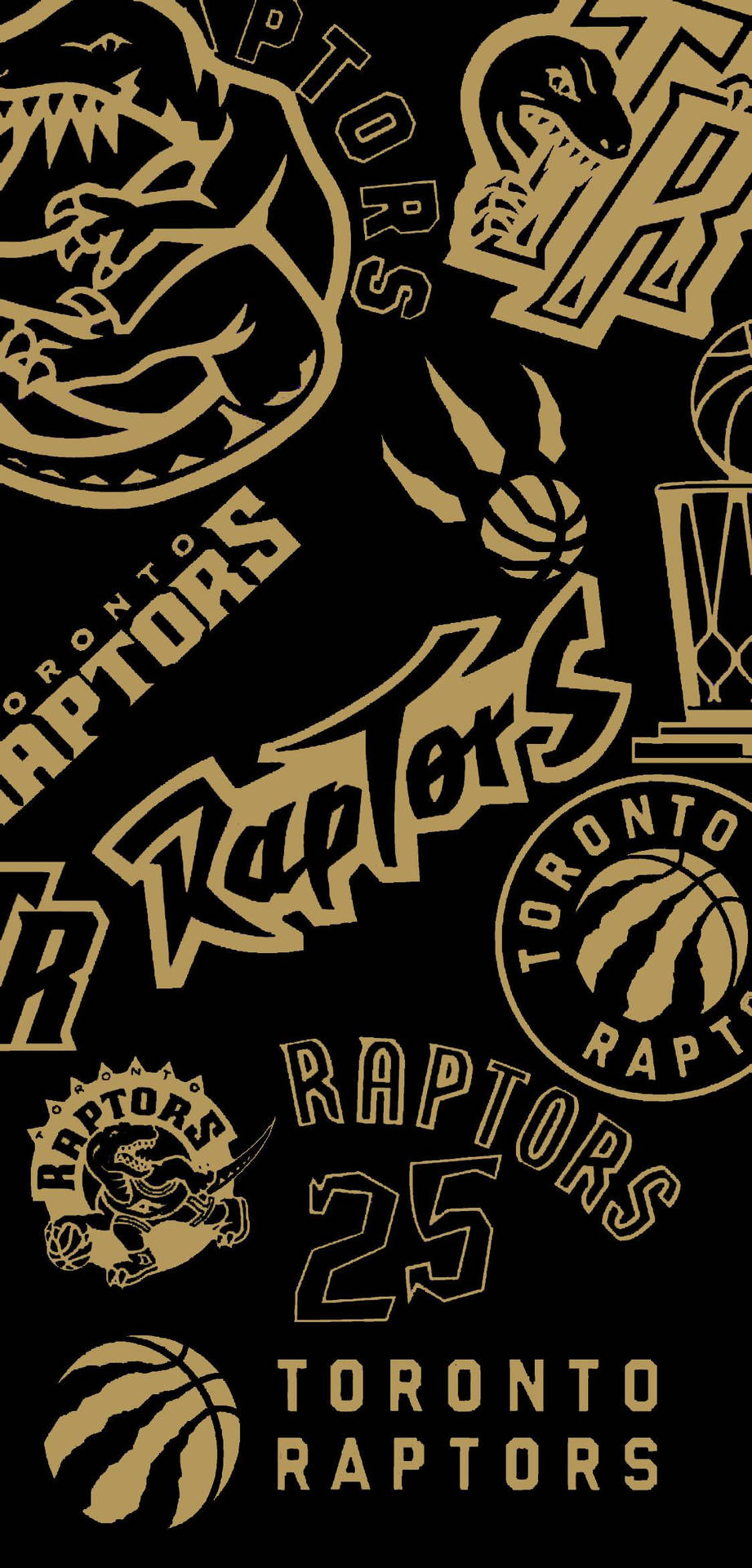 Toronto Raptors In Gold Background