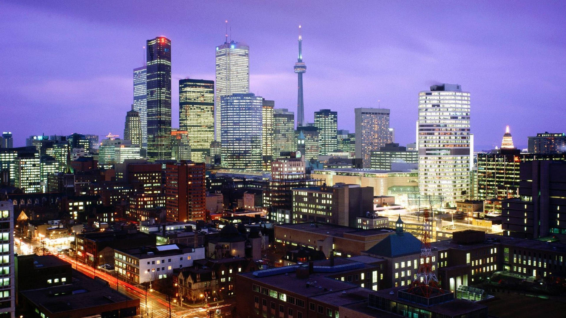Toronto Urban City Lights Background