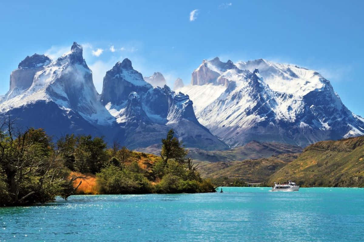 Torres Del Paine Peaksand Lake Background