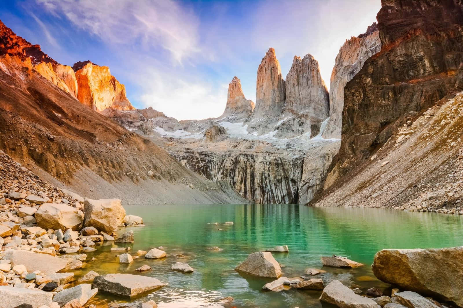 Torres Del Paine Sunrise Glow Background
