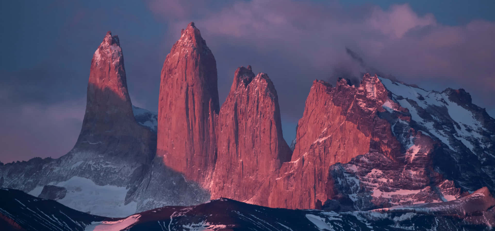 Torres Del Paine Sunrise Glow Background