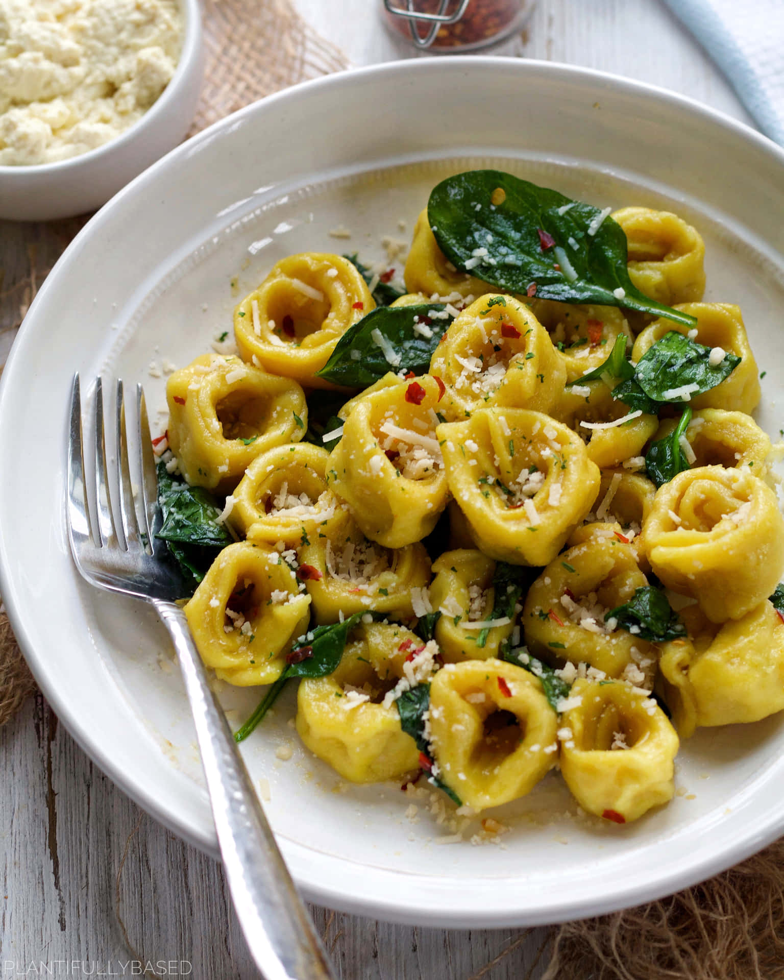 Tortellini In Brodo Served Without Broth Background