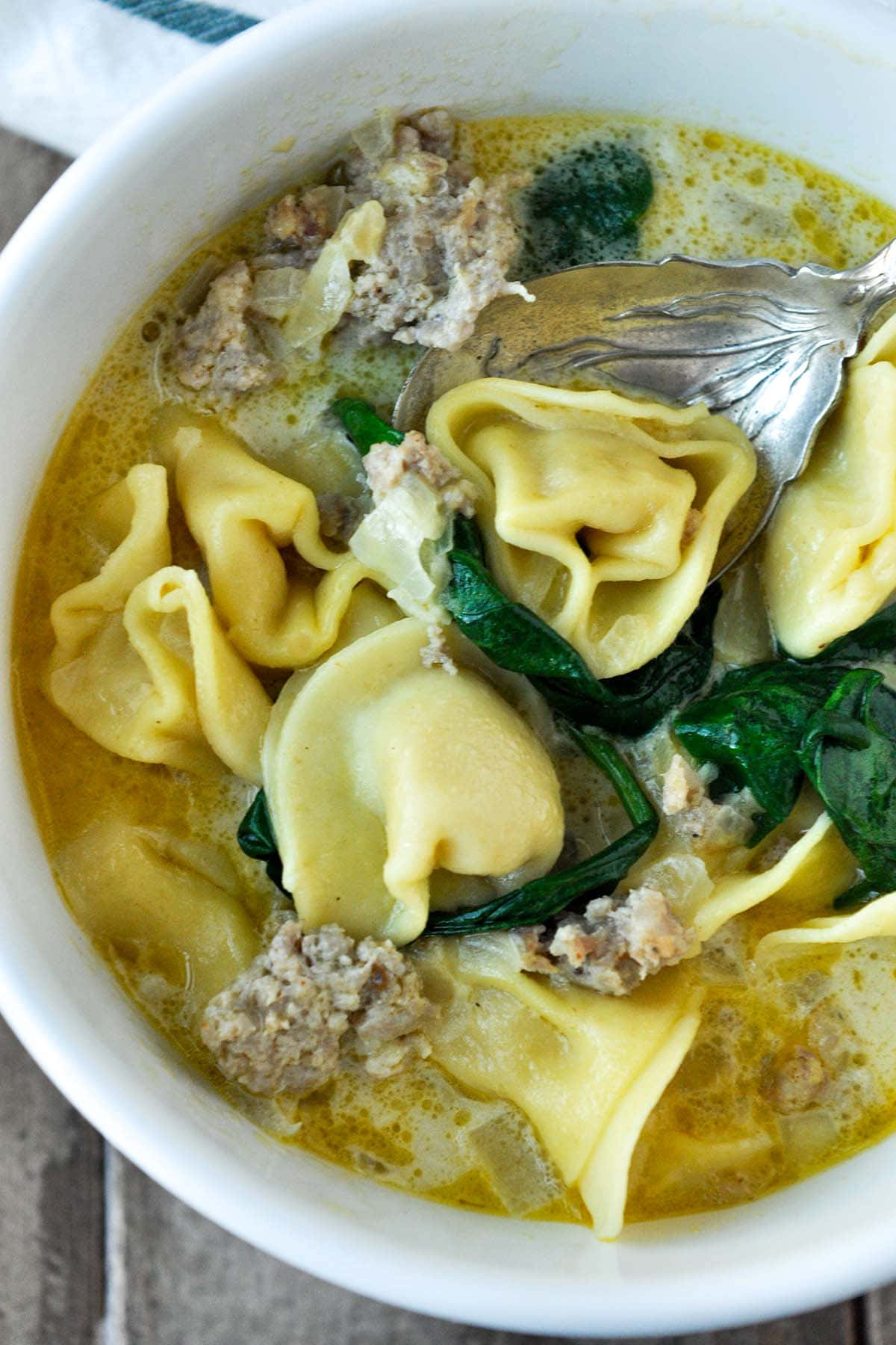 Tortellini In Brodo With Meat Background