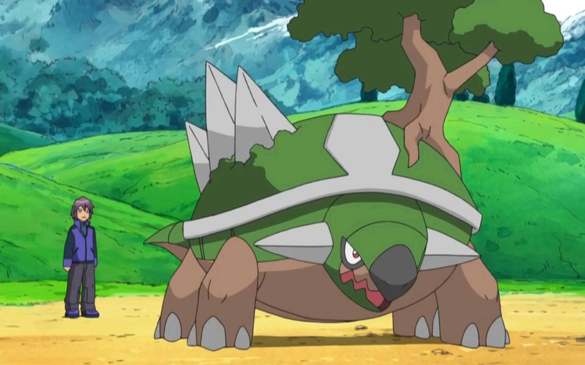 Torterra And Paul Pokemon Anime