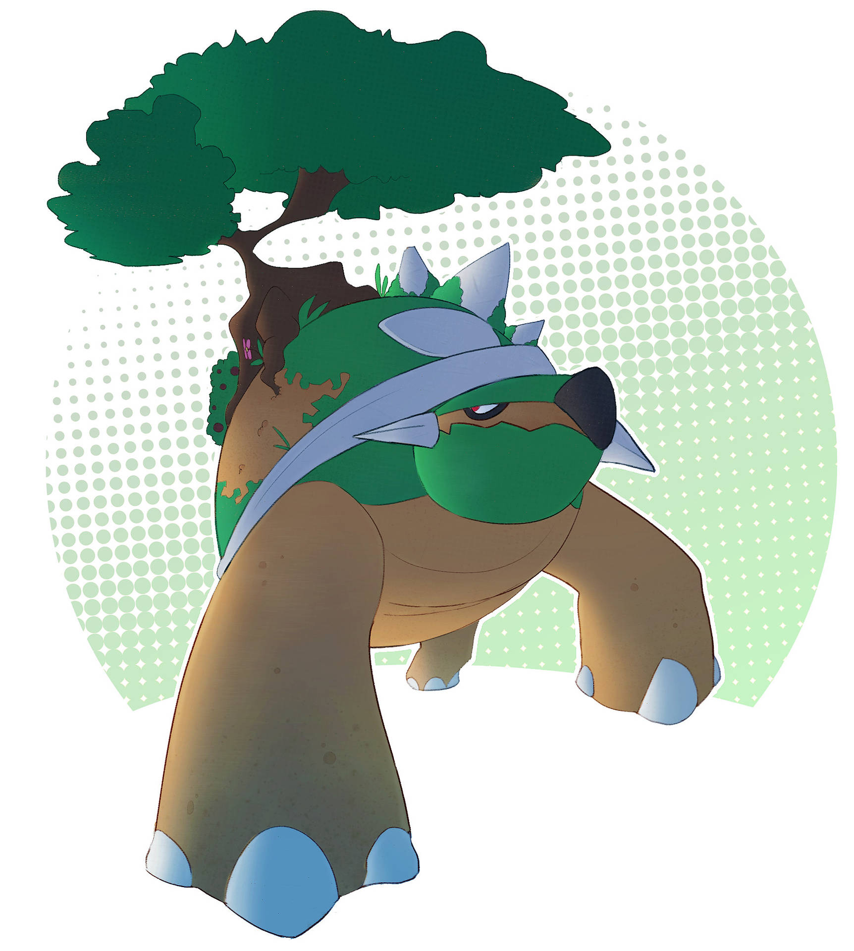 Torterra Walking Menacingly Background