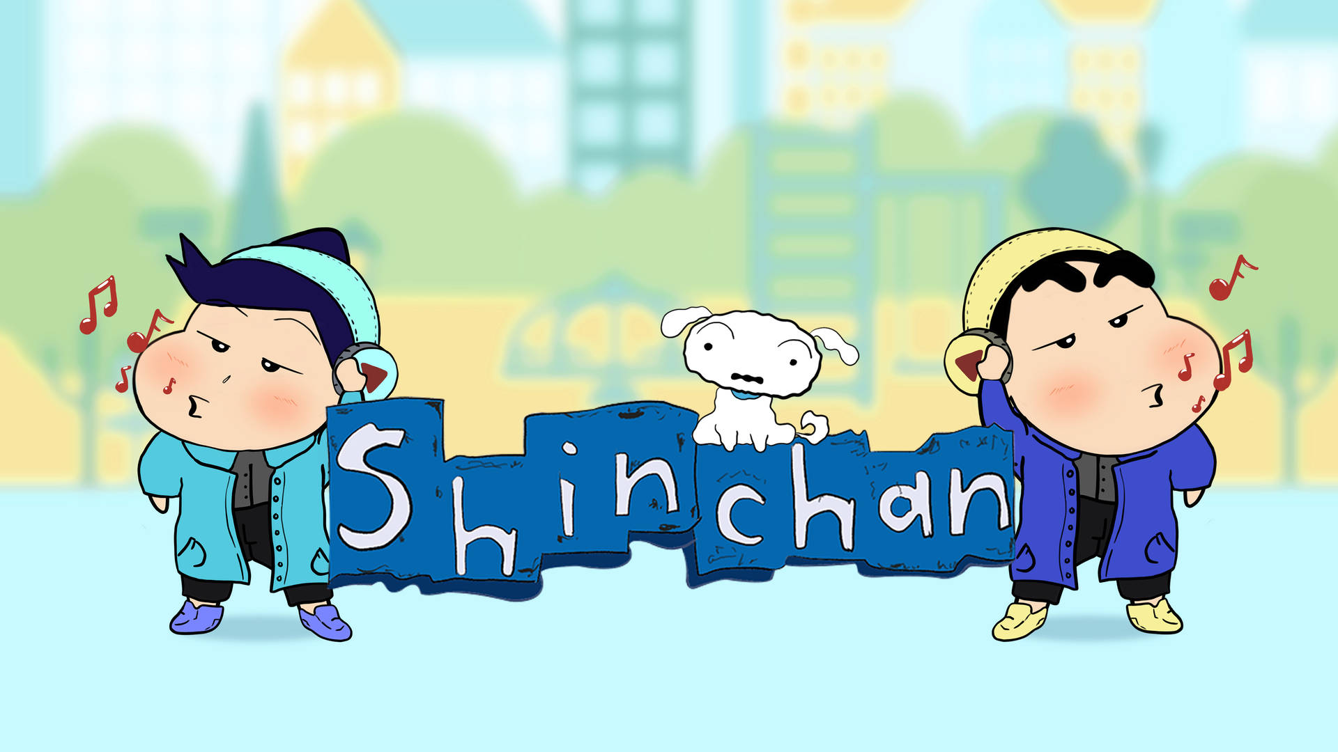 Toru And Shin Chan Cartoon Background