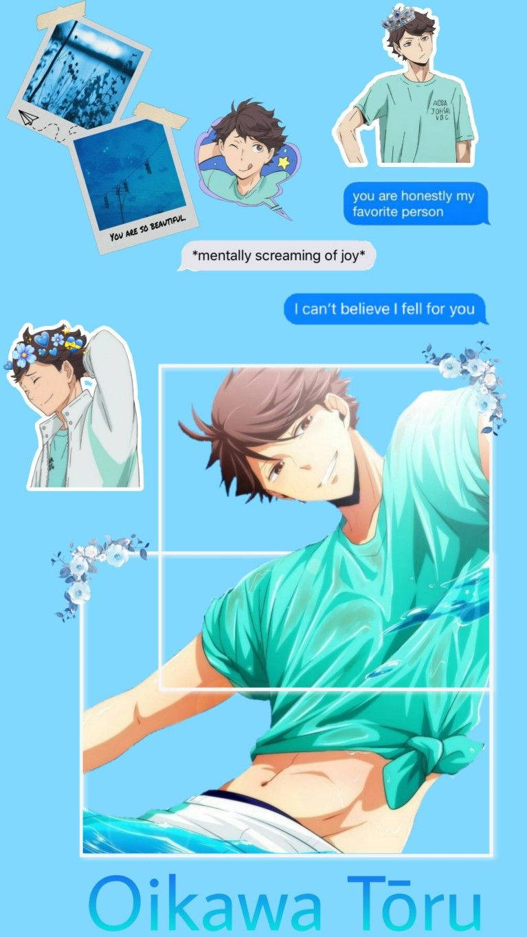 Toru Oikawa Text Collage Background