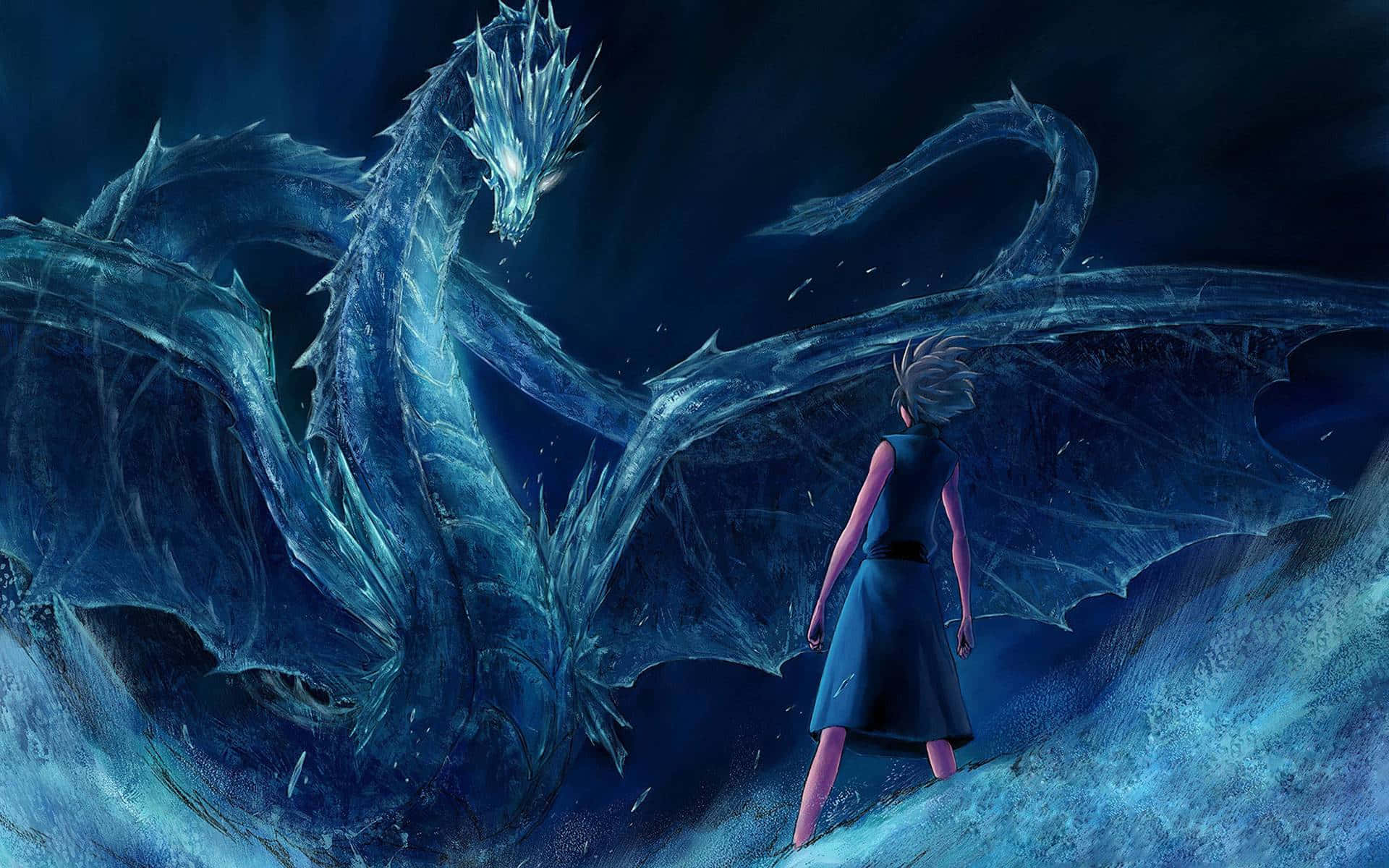 Toshiro Conjuring His Fiery Blue Dragon