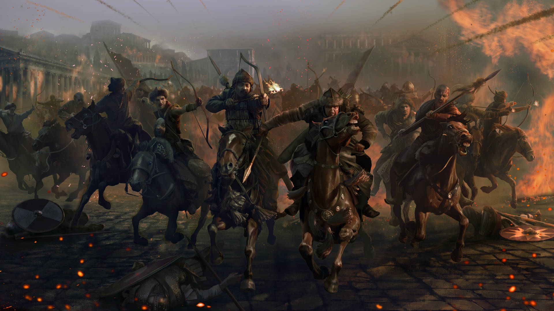 Total War Attila Charging Horsemen Background