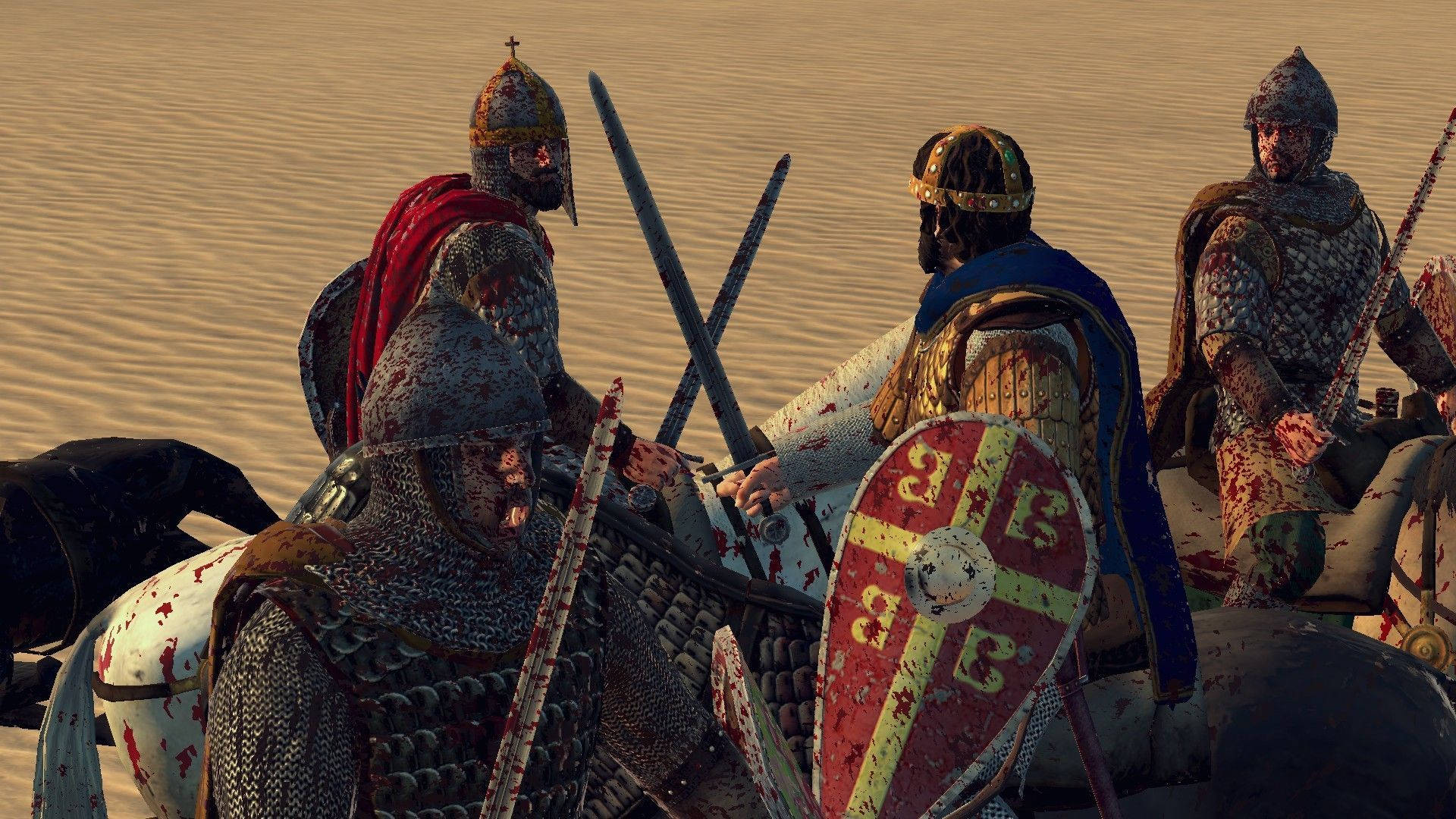 Total War Attila Crusaders In Desert Background