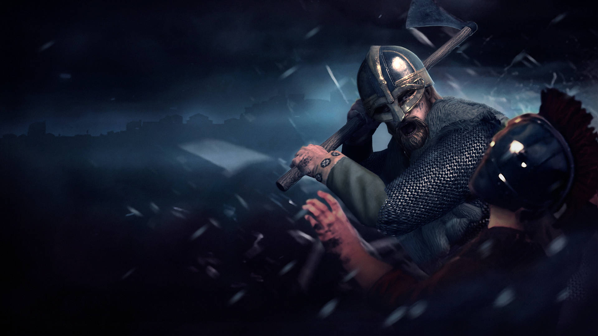 Total War Attila Knight Wielding Axe Background