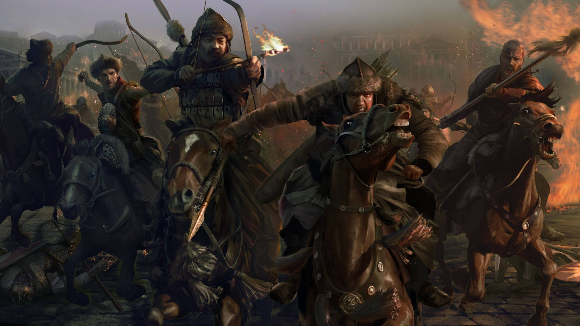 Total War Attila Mongolian Warriors Background