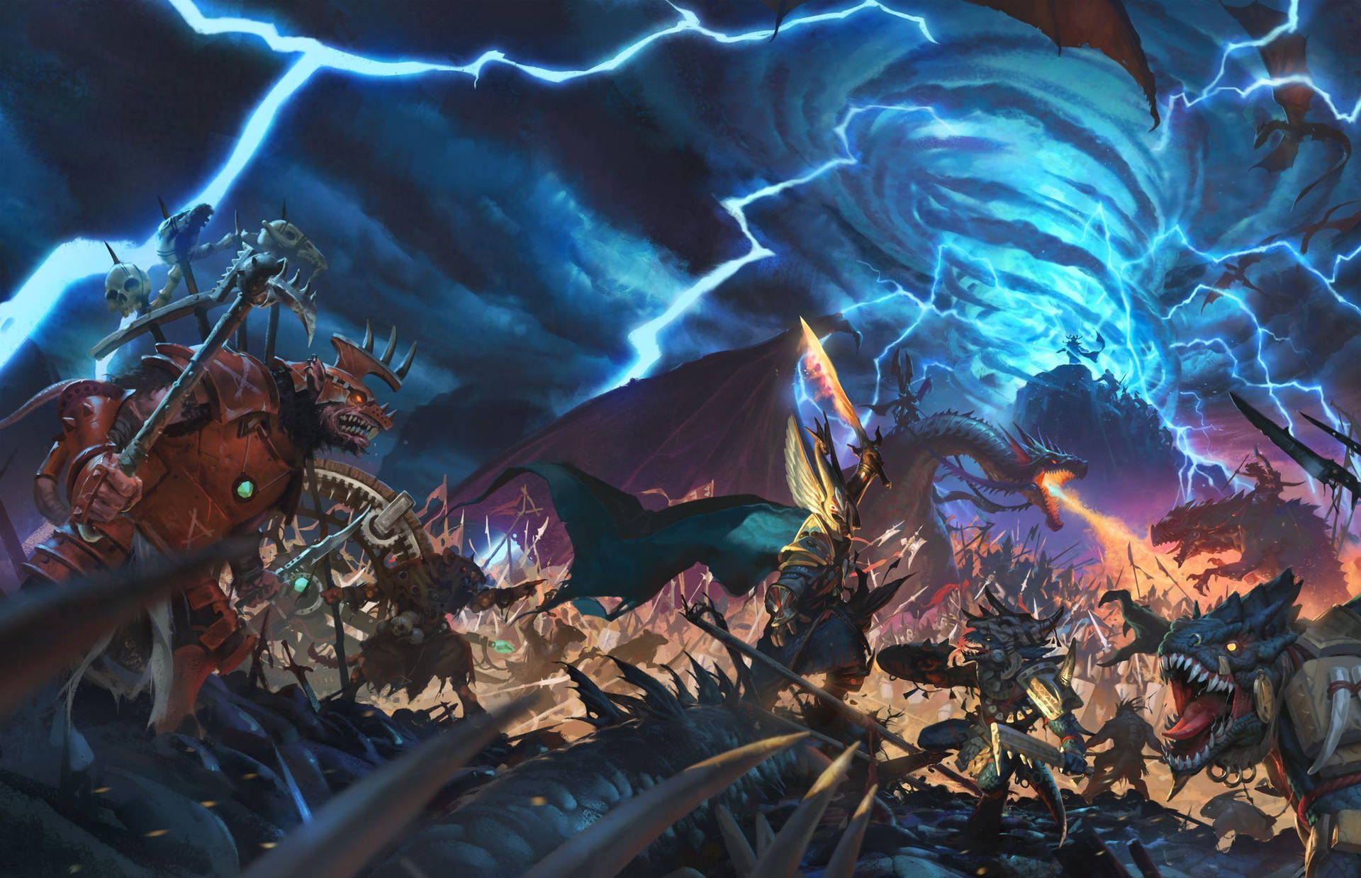 Total War Warhammer Battle Between Monsters Background