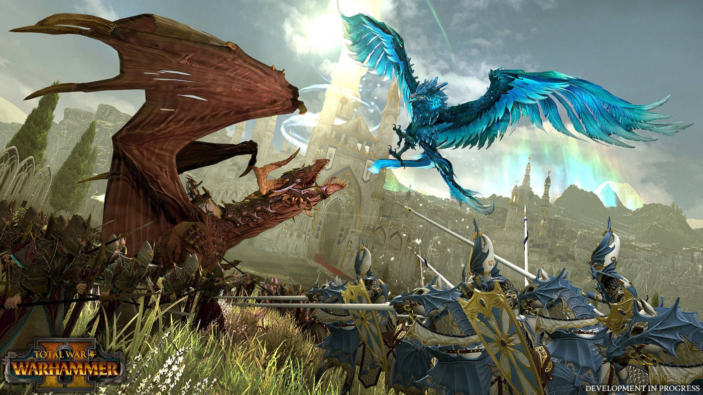 Total War Warhammer Dragon Fighting Bird