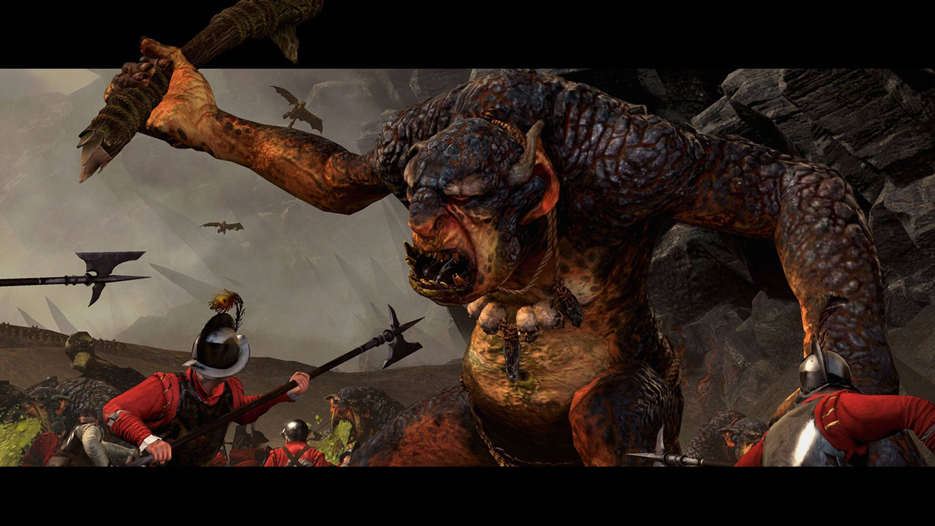 Total War Warhammer Humans Fighting Ogre Background